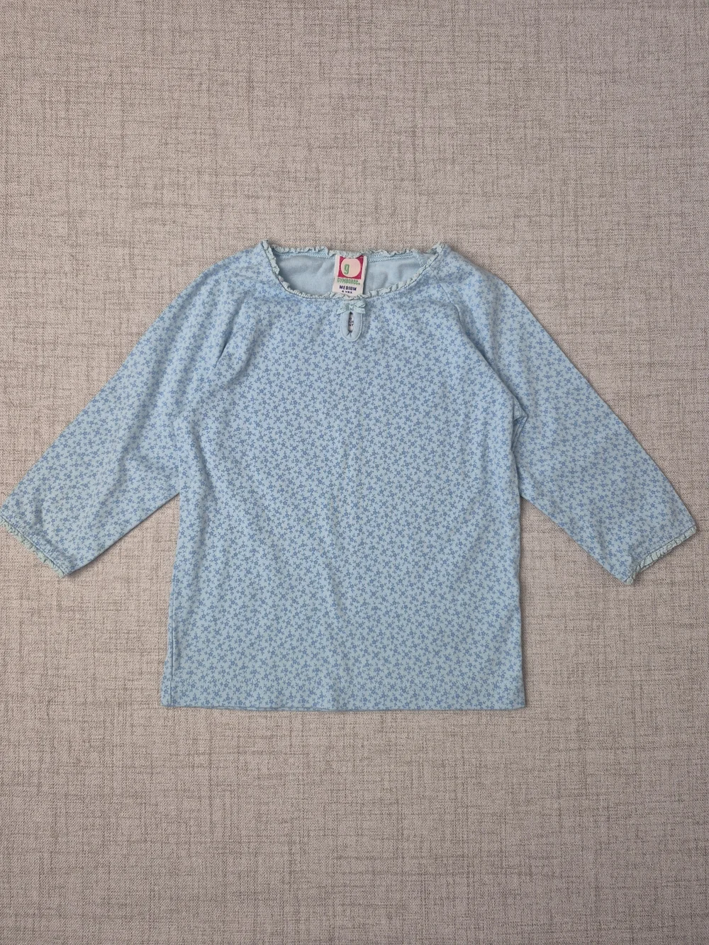 Vintage 2001 Gymboree Girls Size 4 Medium Blue Floral Ditsy Long Sleeve Top Y2K